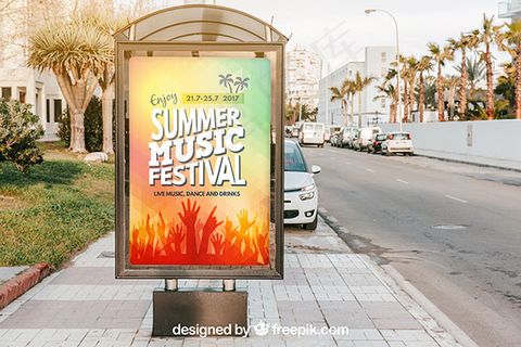 街道灯箱广告样机