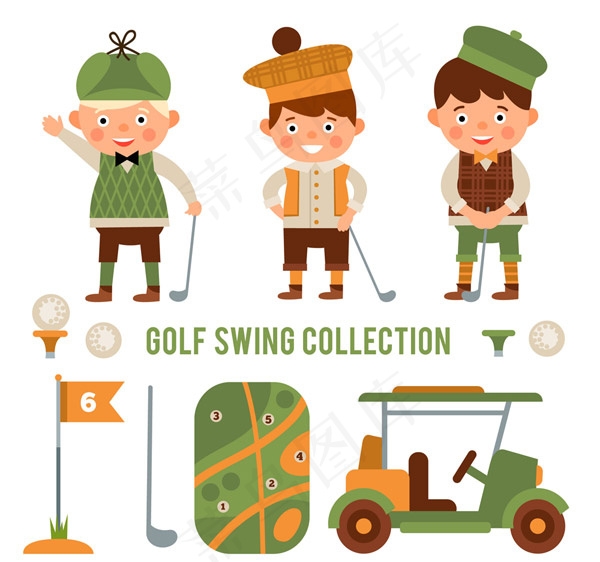 卡通高尔夫人物