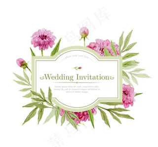 花朵婚礼邀请卡