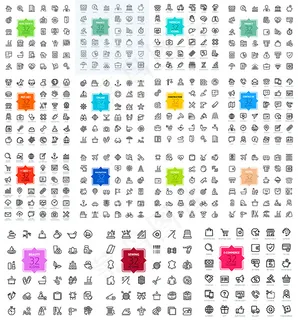 简约线性图标,免抠元素