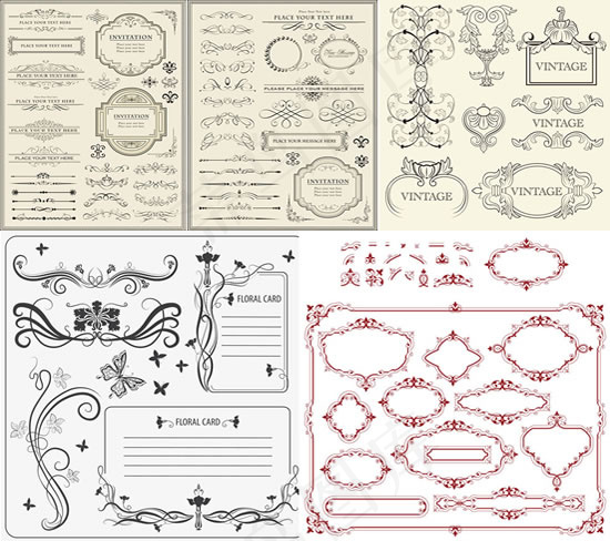 边框花纹花边eps,ai矢量模版下载