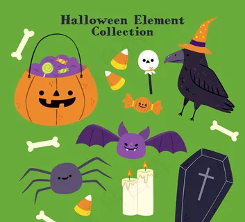 可爱万圣节元素