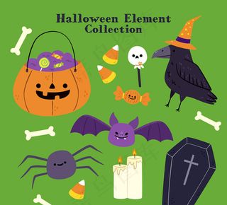 可爱万圣节元素