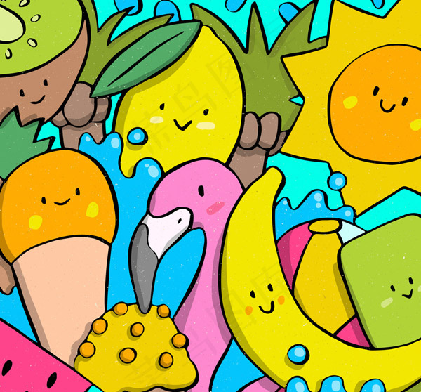 微笑表情元素无缝背景