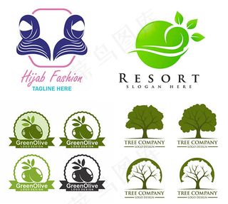 树木橄榄与头巾标志