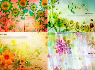 花卉彩绘花朵背景,背景元素