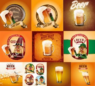 啤酒标签图标,免抠元素
