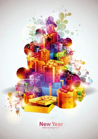 多彩礼物盒矢量