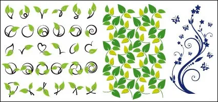 矢量叶子素材eps,ai矢量模版下载