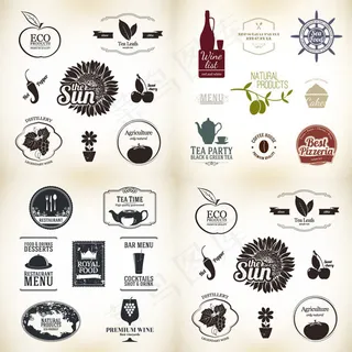 酒和食物设计元素