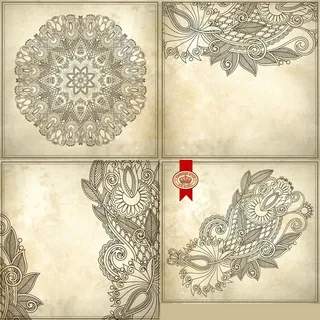 手绘花纹背景,背景元素