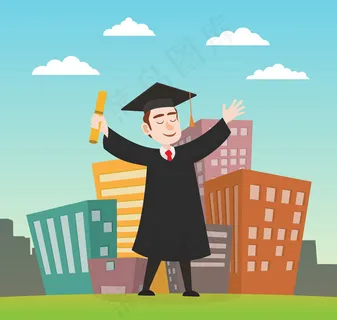 毕业的男子矢量