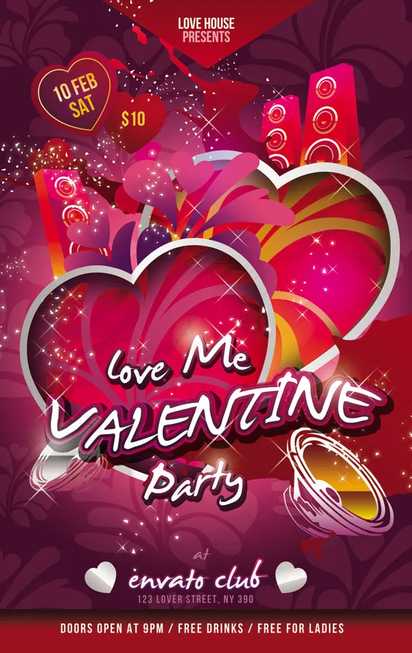 情人节派对海报