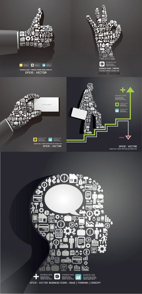 小图标构图手势,免抠元素