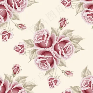 手绘玫瑰花朵背景