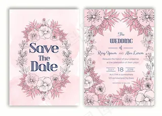 花卉婚礼邀请函