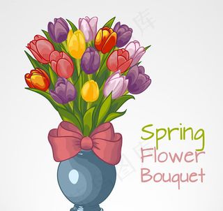 郁金香插花矢量