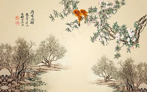 荷香水榭国画 荷香水榭国画