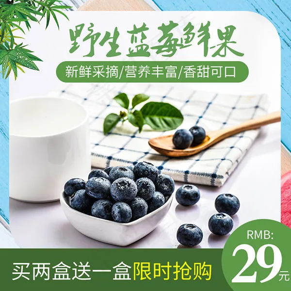 淘宝蓝莓主图(800X800(DPI:72))psd模版下载