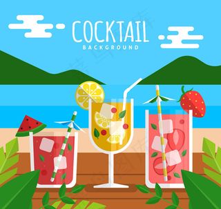 沙滩上的鸡尾酒