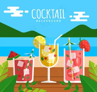 沙滩上的鸡尾酒