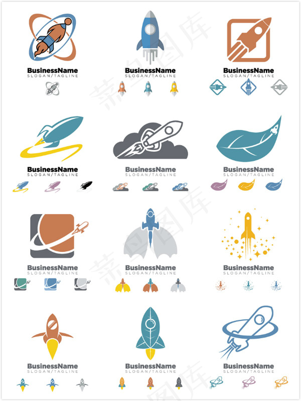 火箭LOGO设计eps,ai矢量模版下载
