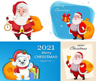 圣诞老人创意矢量