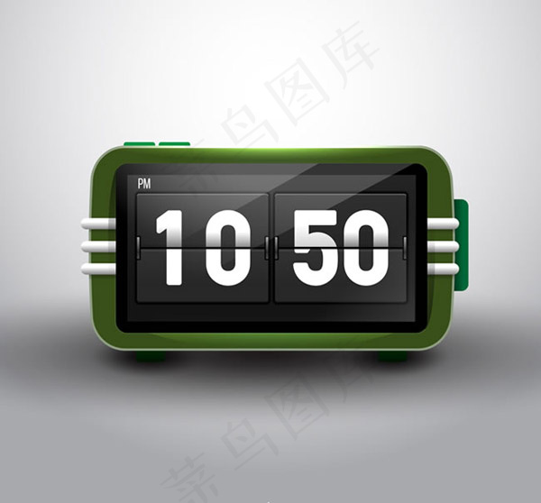 绿色翻页时钟ai矢量模版下载