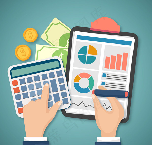 计算账目的手臂