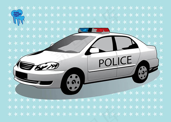 巡逻警察车图标,免抠元素ai矢量模版下载