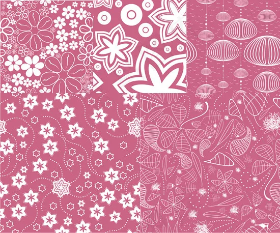 白描图案背景eps,ai矢量模版下载