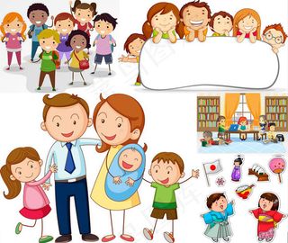 可爱卡通学生,背景元素