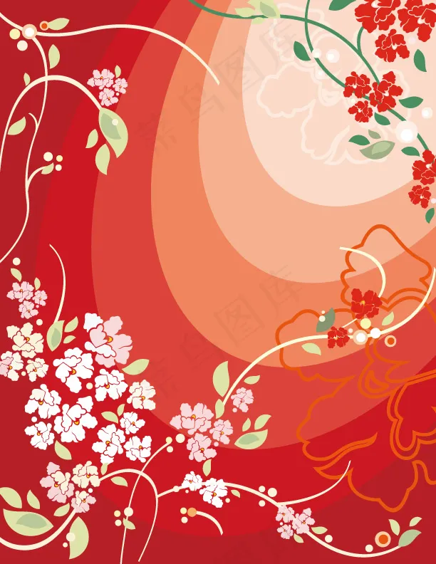 红色花朵矢量eps,ai矢量模版下载