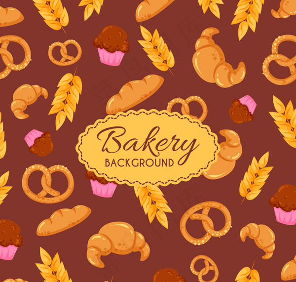 面包无缝背景,背景元素