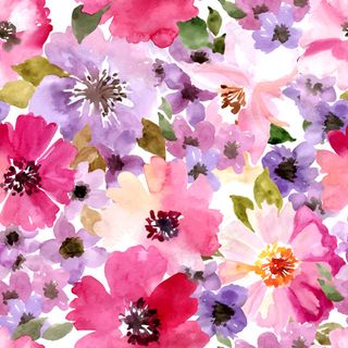 水彩花卉无缝背景