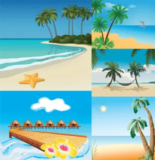 海边风光矢量