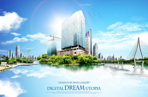 水边的城市风景