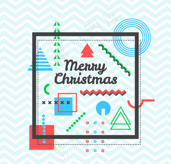 抽象图案圣诞节贺卡