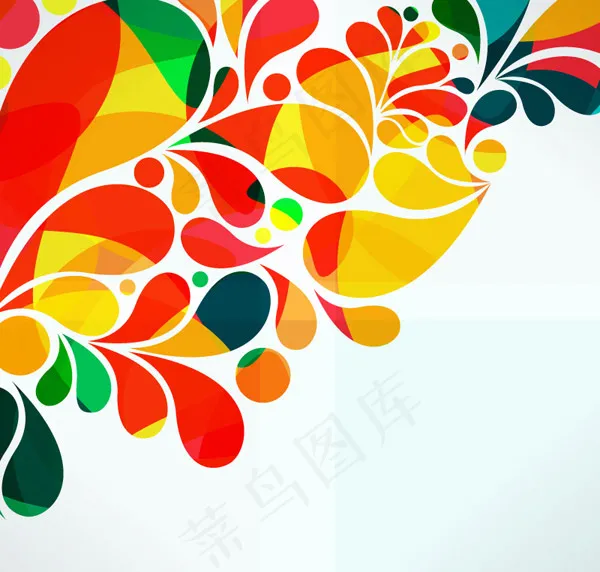 缤纷水彩花纹ai矢量模版下载