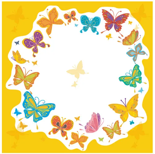 蝴蝶元素边框eps,ai矢量模版下载