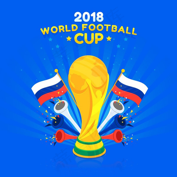 世界杯奖杯海报ai矢量模版下载
