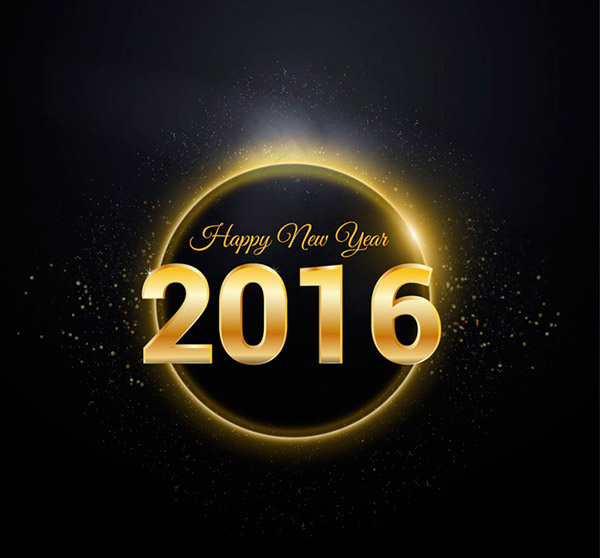 2016金色圆环贺卡