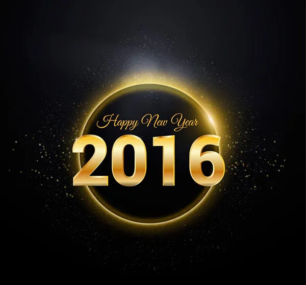 2016金色圆环贺卡ai矢量模版下载