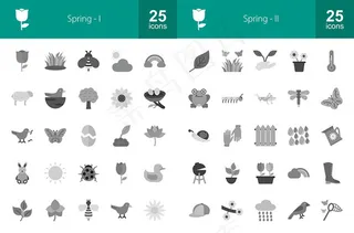 春天元素图标,免抠元素