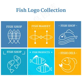 抽象鱼标志矢量