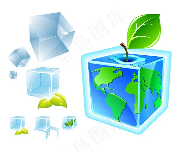 冰块立方体矢量eps,ai矢量模版下载
