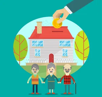 老年人慈善插画