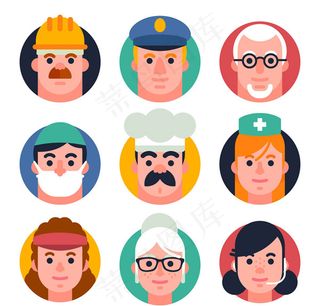 圆形职业人物头像