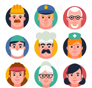 圆形职业人物头像