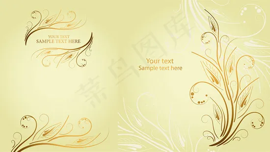 金色花纹背景eps,ai矢量模版下载